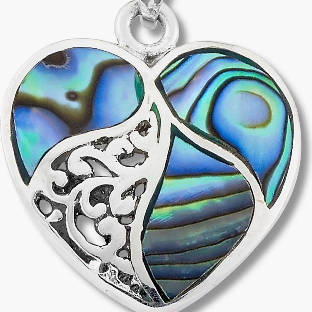 Samuel B Sterling Silver Abolone Heart Pendant